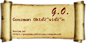 Goszman Oktávián névjegykártya
